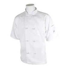 Mercer Culinary Millenia Series White Short Sleeve Chef Coat - Extra Small