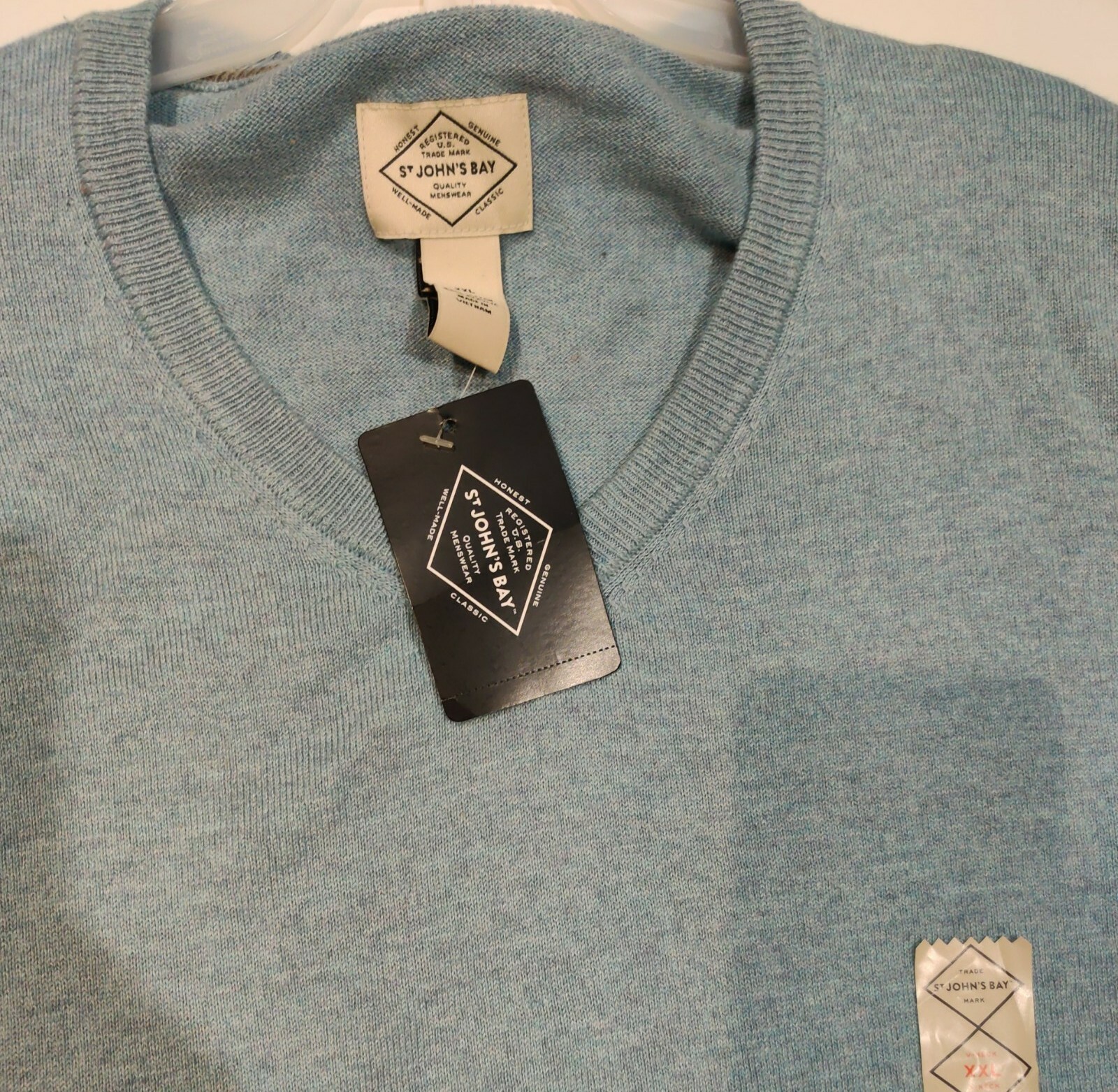 St Johns Bay Mens XXL Pull Over long sleeve sweater True Nautical Blue