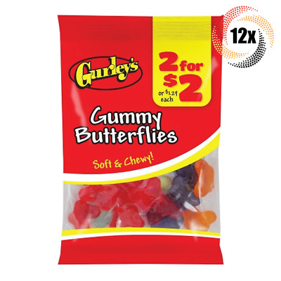 12x Bags Gurley's Gummy Butterflies Assorted Candy | 2.75oz | Fast Shipping
