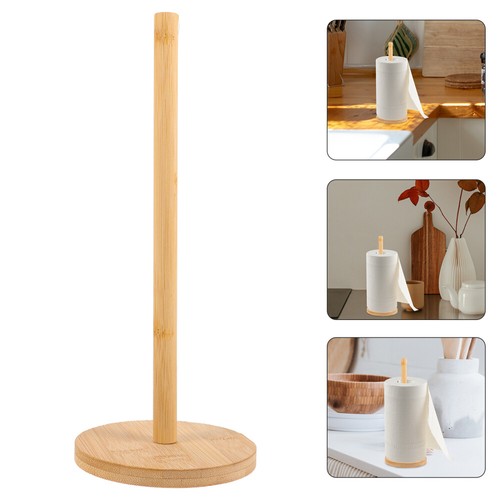 Paper Towel Holder Bamboo Toilet Paper Storage Bathroom Paper Towel Stand