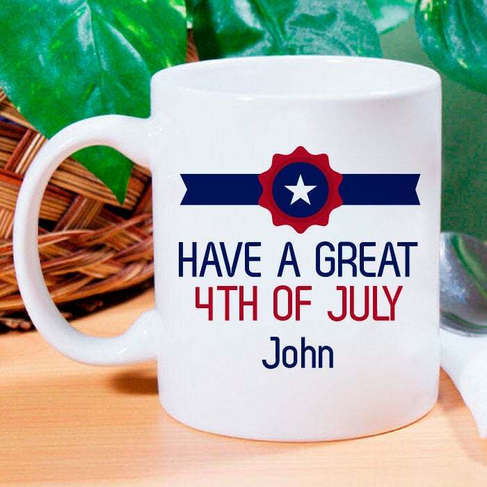 4th Of July Mug Independence Day Mug Patriotic Coffee Mug Personalized Name Mug