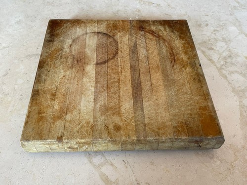 VTG Square Wood Chop Butcher Block Cutting Board Rustic Primitive Farmhouse