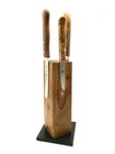 Messerblock Tower aus Olivenholz