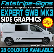 to fit PEUGEOT EXPERT MK3 SWB L1 STRIPES GRAPHICS STICKERS DECALS CAMPER VAN