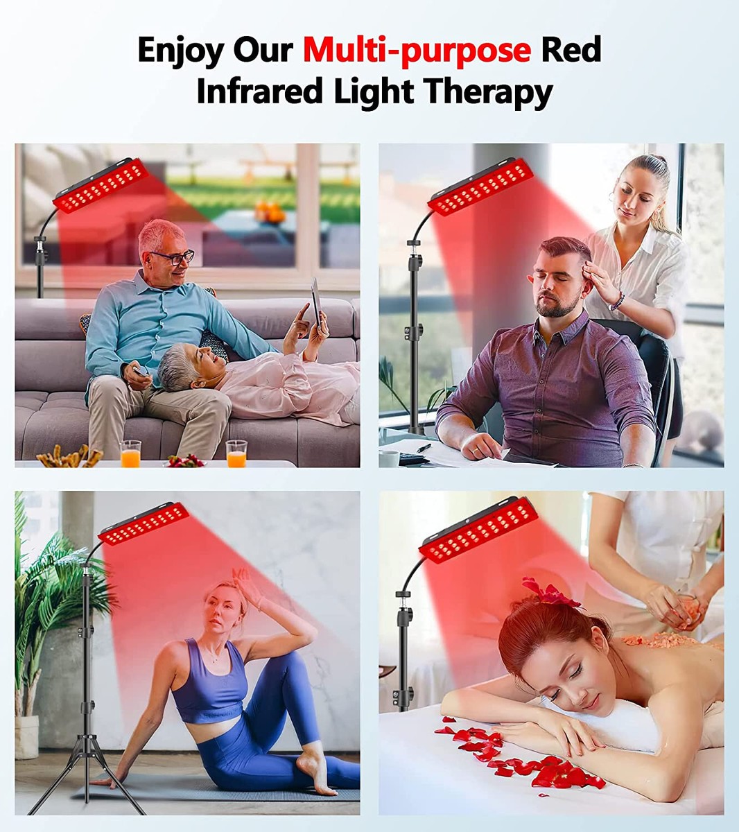 FliKEZE Red Light Therapy, 78 LEDs Dual Chip, 660n & 850n Infrared