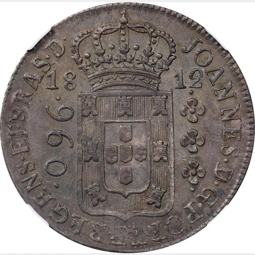 1812R Brazil Silver 960 Reis D Joao Prince Regent. NGC AU-55
