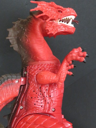 dinosaur mighty megasaur dragon-i-toys 18" red walking roars