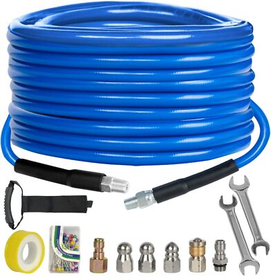 #ad Xiny Tool Sewer Jetter Kit for Pressure Washer 50FT 4000 PSI Drain Cleaner Hose $59.99