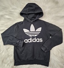 Adidas Pullover Hoodie Shirt Youth Boys Size Medium 10-12 Black Regular Fit
