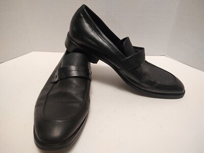 Men's Size Kenneth Cole Black Leather Slip On Dress Shoes 