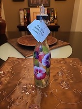 Hand-Painted Olive Oil Cruet (Multi-Pansy Flowers) Made In USA ๐บ๐ธ #123