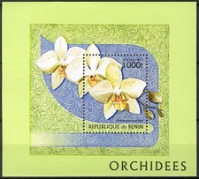 Benin 1997, 1000Fr MS Phalaenopsis Orchids MNH, Mi Bl 32 cat €5