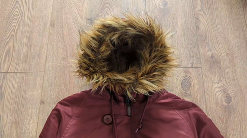 Alpha Industries Slim Fit N-3B Men's Parka Hooded Jacket Size M Maroon - Video 1 of 1