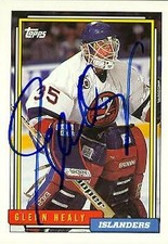 Glenn Healy autographed Hockey Card (New York Islanders) 1992 Topps #305