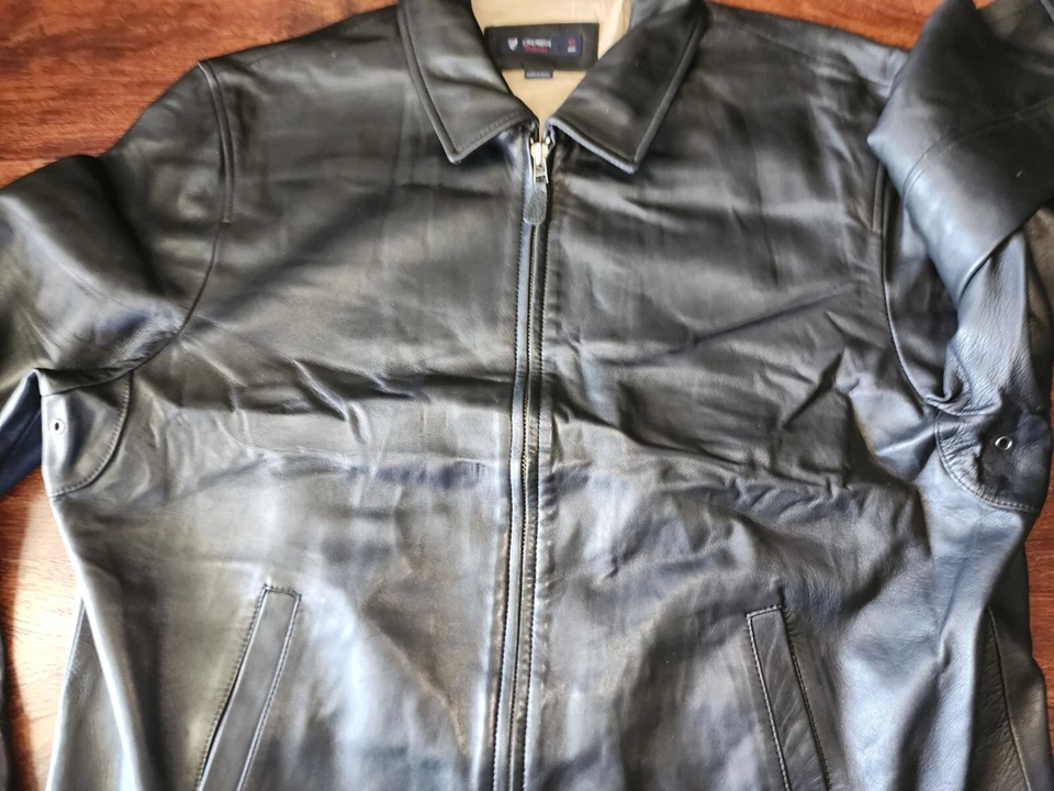 CHAQUETA NEGRA PIEL DE CORDERO HOMBRE COLECCIÓN CREMIEUX TALLA XLARGE USADA Foto 3 de 4