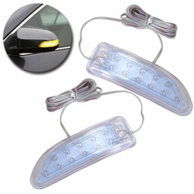 2Pcs LED Car Side Mirror Turn Signal Light Amber Indicator Lamp Amber Universal