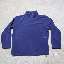 Reebok Sweater Blue Solid Spellout Full Zip Long Sleeve Adult Men's M Medium