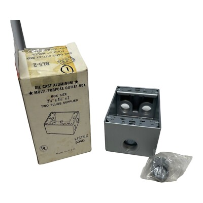 MULTI-PURPOSE OUTLET BOX 504G 2-3/4'' x 4-1/2''x 2'' ALUMINIUM NEW NOS 