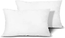 Throw Pillow Inserts, Set of 2, Lightweight down Alternative, White, 12X20