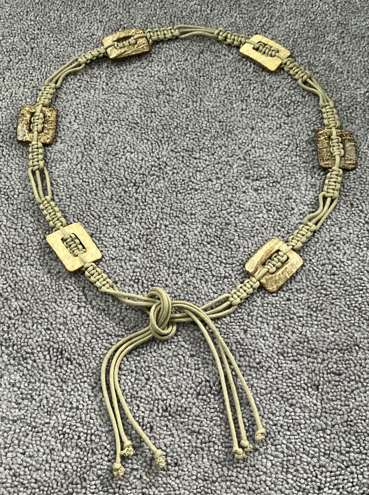 WOMAN’S UNIQUE BOHO MACRAMÉ/RECTANGLE COCONUT BEA… - image 1