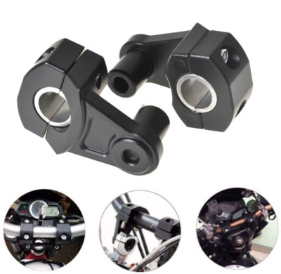 7/8'' 1-1/8'' Handlebar Riser Adapter Mount Bracket Clamp Black For Honda Yamaha