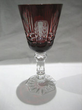 Ruby Red Cut To Clear Crystal Kiddush Cup Glass Goblet Shabbat Passover