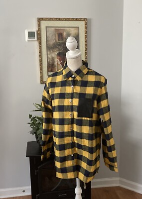 Womens Plus Size XL Buffalo Plaid Long Sleeve Button Up Shirt Zanzea Brand