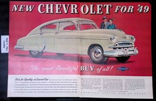 1949 CHEVROLET NEW '49 "FLEETLINE" FOUR-DOOR SEDAN Most Beautiful Print Ad 46322
