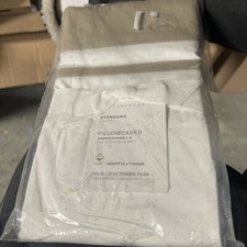 NWT Pottery Barn Standard Pillowcases Embroidered X2
