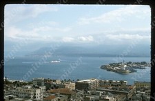 sl72  Original slide 1970 s  Port Messina Italy skyline view 500a