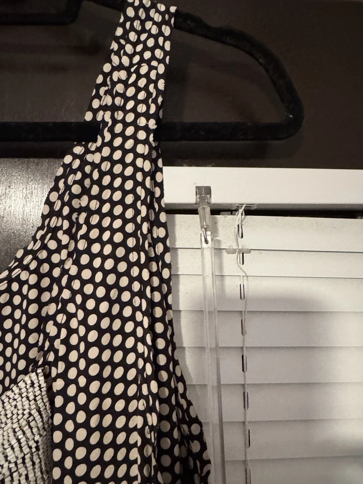 Vestido DE COLECCIÓN SASS & BIDE Etiqueta Azul Seda Sin Mangas Lunares Lazo Embellecido Foto 4 de 4