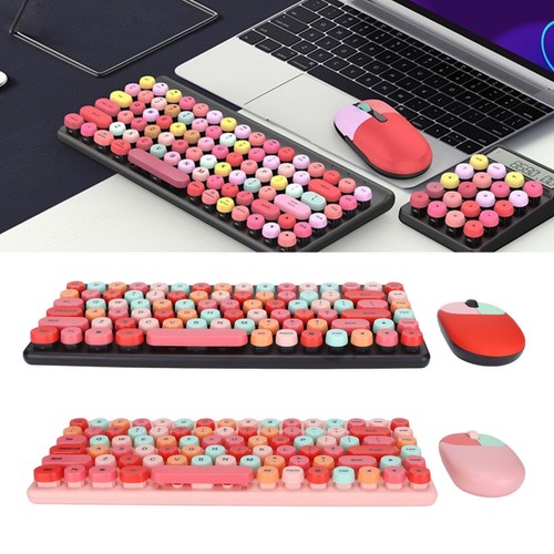 Keyboard Mouse Combo Wireless 86 Keys Cute Colorful Appearance Multimedia Bu TPG