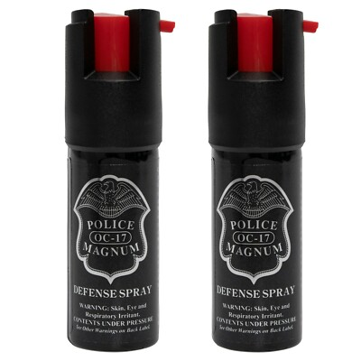 #ad 2 Police Magnum pepper spray .50oz unit safety lock personal defense protection $8.95