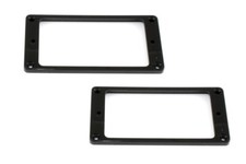 NEW - Humbucking Flat Metal Pickup Ring Set, Flat Bottom - BLACK