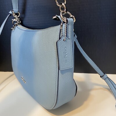 COACH 56819 Chelsea Crossbody Bag CLOUD blue Pebble Leather NEW