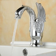 Wash Basin Faucet Swan Shape Lavatory Mixer Chrome Bathroom Sink Taps 2nf176