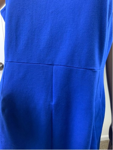 Lands' End Women's Sheath Dress 14P Blue Sleeveless Round Neck Corpgore Business - Picture 4 of 14