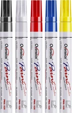 Paint Marker Pens - 5 Colors Permanent Oil Based Paint Markers, Medium Tip, Quic
