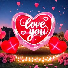 6FT Heart Inflatable with Lights for Valentine's Day Outdoor Decoration