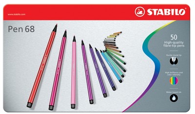 50 STABILO Fasermaler Pen 68, 50er Metalletui