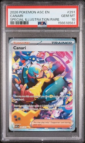 2026 POKEMON ASC EN-ASCENDED HEROES SPECIAL ILLUSTRATION RARE #291 CANARI PSA 10