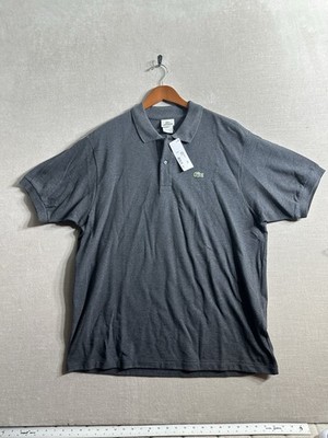 NWTS Lacoste Polo Shirt Short Sleeve Men's Size 7 XL Grey Cotton