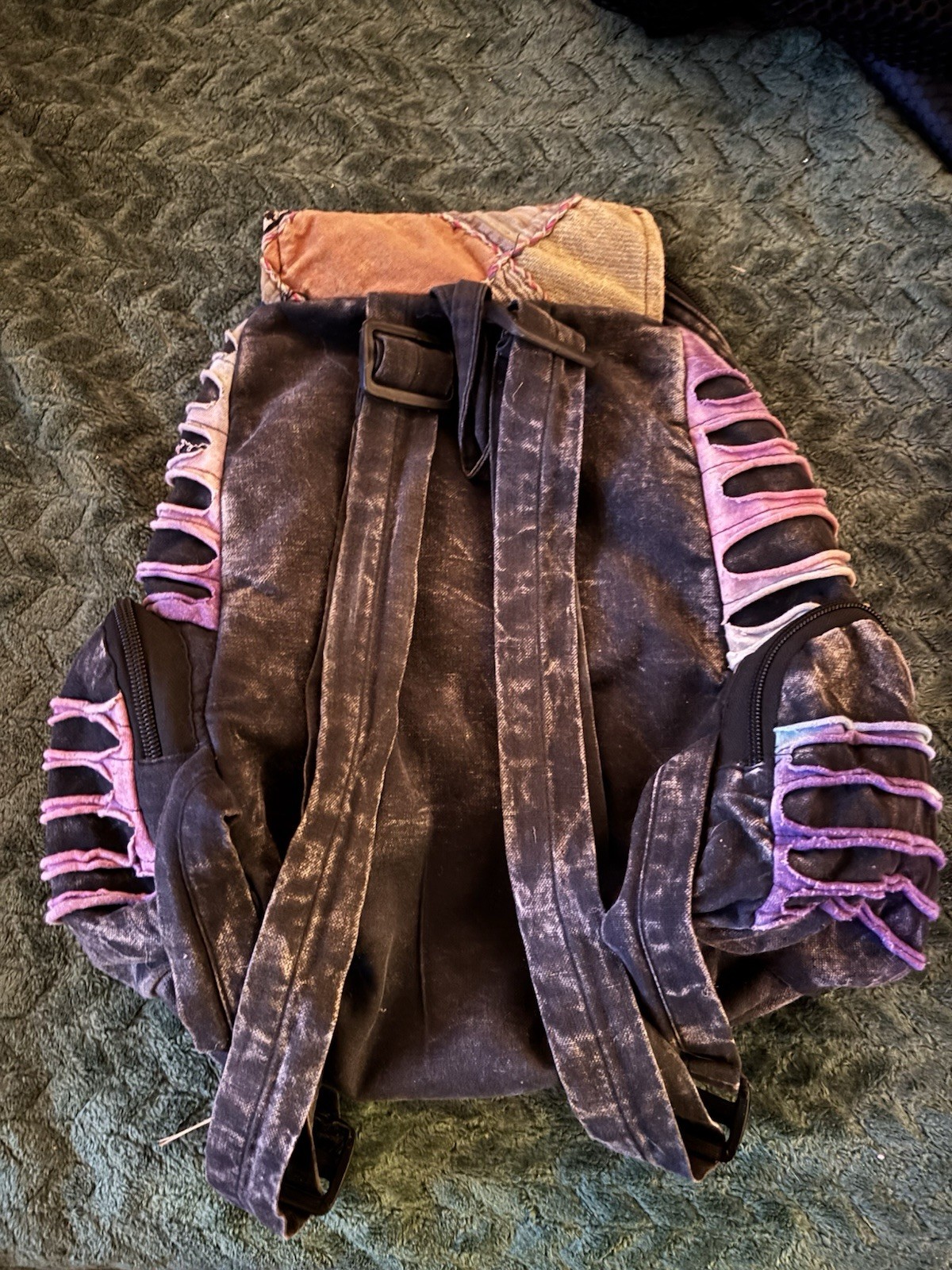 Mini Bohemian Multicolor Patchwork Backpack Distr… - image 5