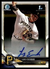 2018 Bowman Chrome Prospect Autographs Luis Escobar Auto Pittsburgh Pirates