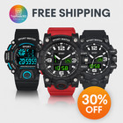 Men's Waterproof Sports Watch with Large Dial Alarm Luminous Military Style Gift