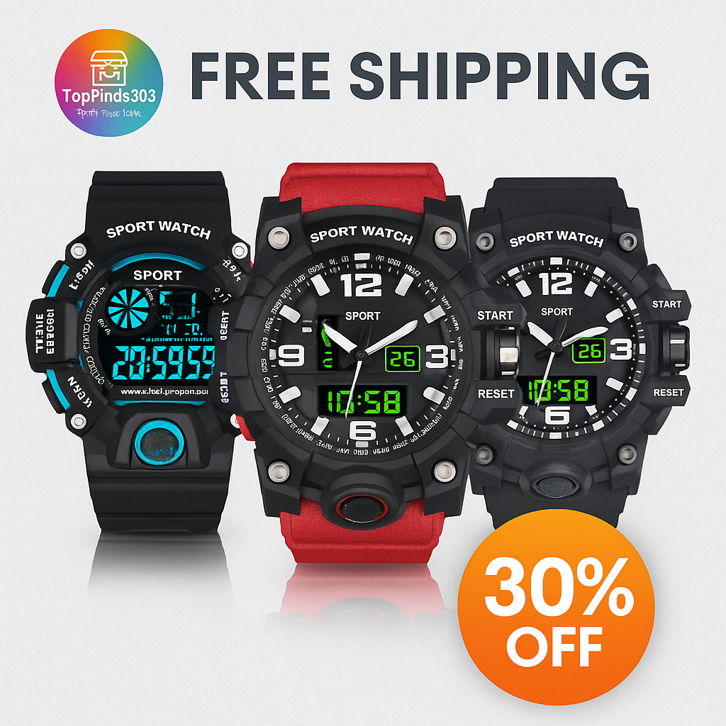 Men's Waterproof Military Sports Watch with Large Luminous Dial and Alarm - Ideal Gift  