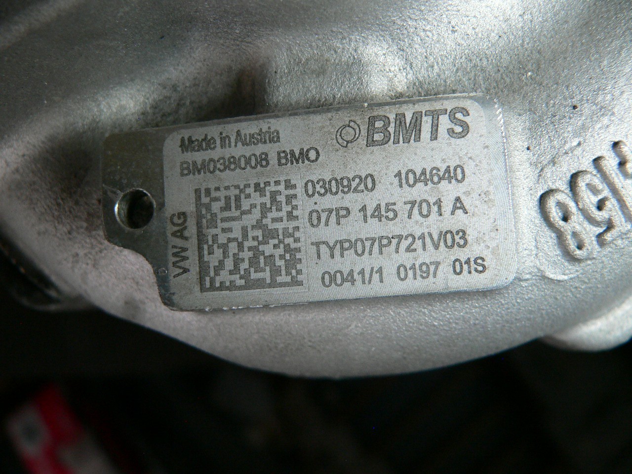 Bentley Continental 6.0 W12 Right Turbo Turbocharger 2020-2023? 07P145701A