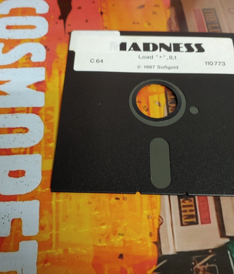Madness (Softgold 1987) Commodore 64 (Diskette) works 8-bit classic white