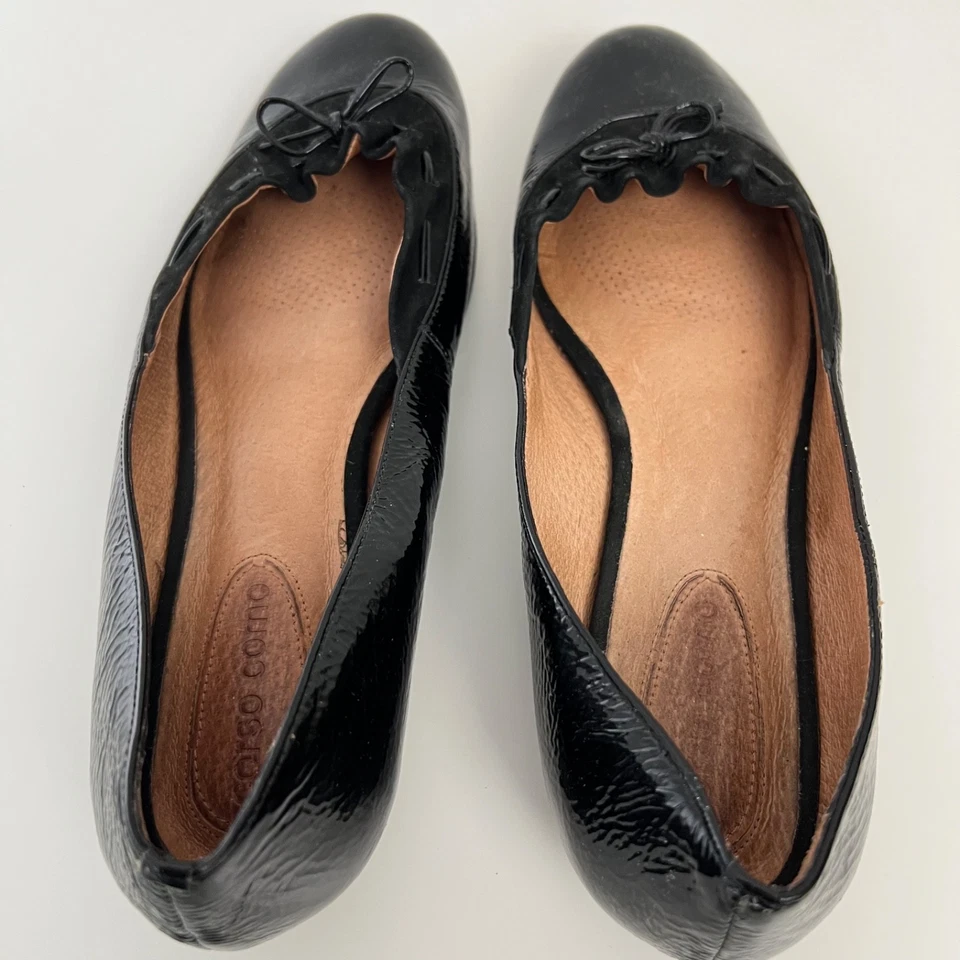 Corso Como Flats Black Patent Leather Slip Ons Shoes Women Size 8 - Image 4 of 4