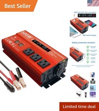 Compact 500W Power Inverter with 4 USB Ports for Vehicle - Peak 1000W Efficiency